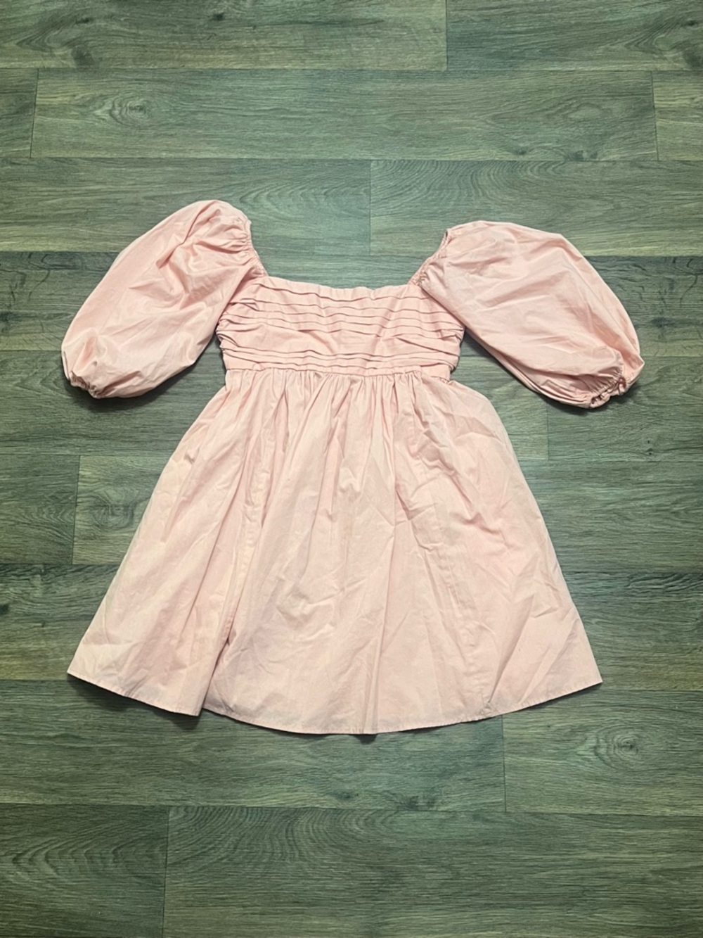 Abercrombie & Fitch Emerson Puff Sleeve Mini Dress Sz Small Tall Pink Coquette - Picture 7 of 11